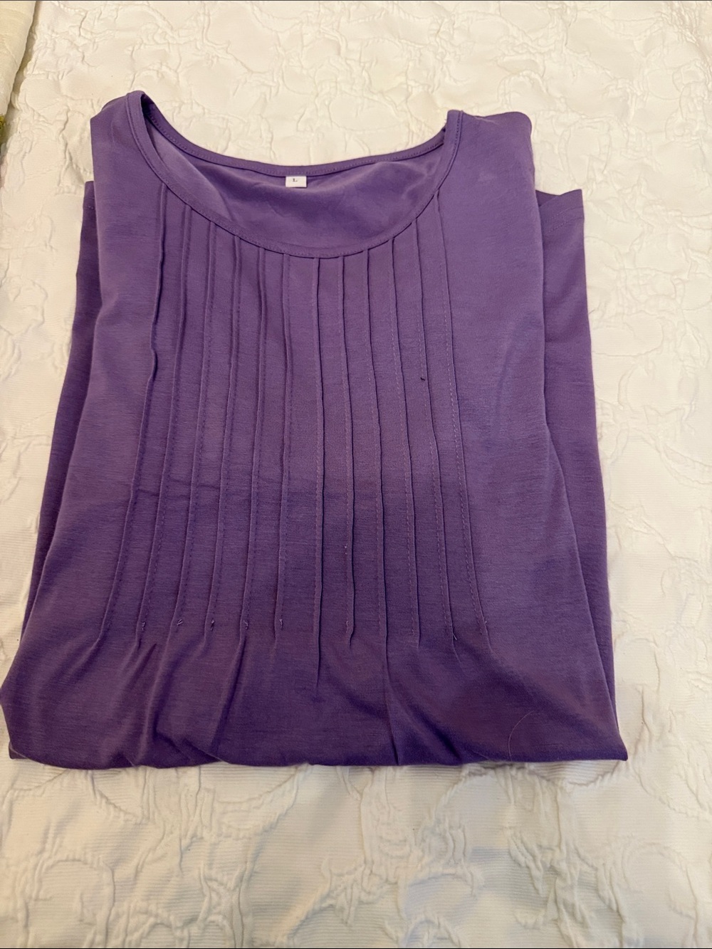 Purple Pleated Front Women's Top